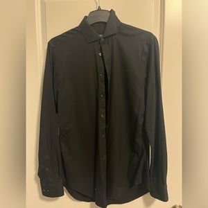 Calvin Klein Slim Fit Mens Shirt Black Size 15.5 34/35